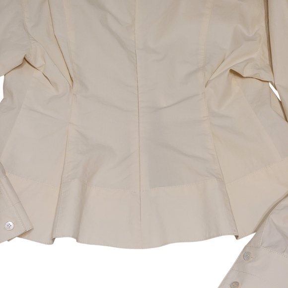 WNDERKAMMER Shirring Slit Blouse Size Medium Cream Korean Designer NWT NEW $270 - Picture 5 of 10
